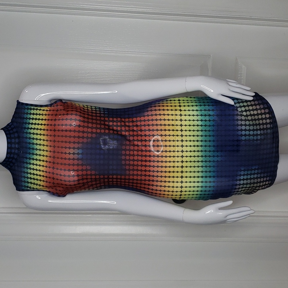 🤯3/$12 Shein Sheer Rainbow Dot Dress Size Large
